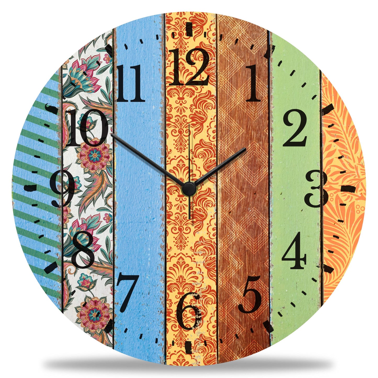 Wanduhr aus Holz Mandala - Mit UV Druck