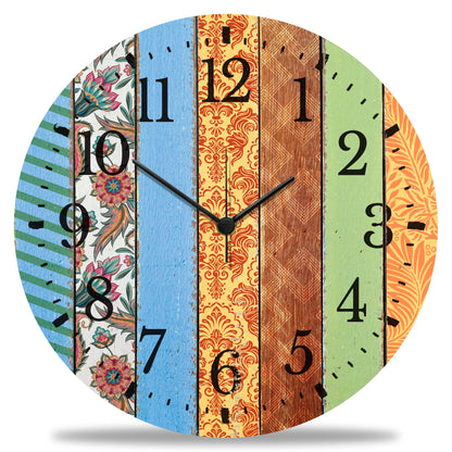 Wanduhr aus Holz Mandala - Mit UV Druck