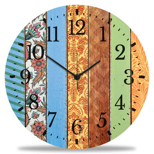 Wanduhr aus Holz Mandala - Mit UV Druck