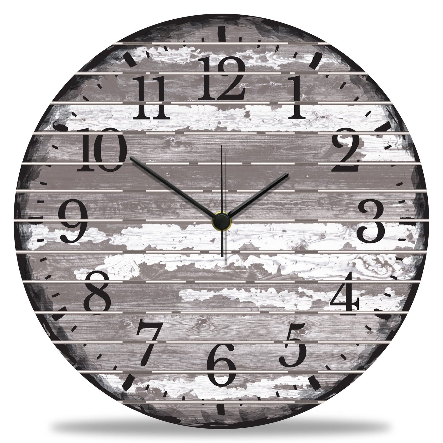 Wanduhr aus Holz Vintage Gray - mit UV Druck