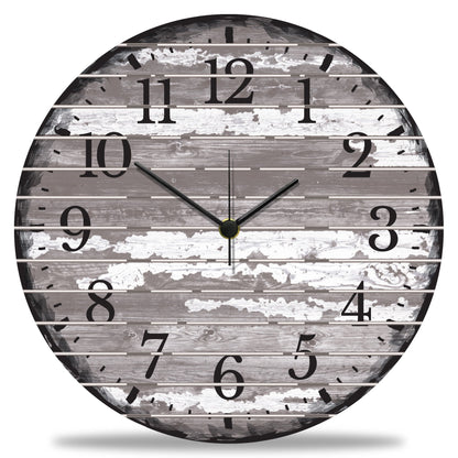 Wanduhr aus Holz Vintage Gray - mit UV Druck