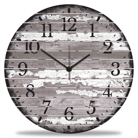 Wanduhr aus Holz Vintage Gray - mit UV Druck