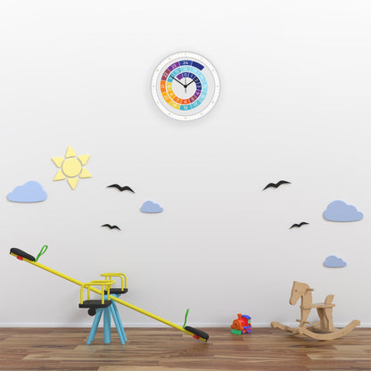 Wanduhr Kinder Regenbogen Farben - mit UV Druck