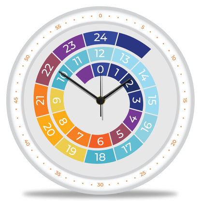 Wanduhr Kinder Regenbogen Farben - mit UV Druck