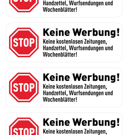 Aufkleber "Keine Werbung" 10x Stück