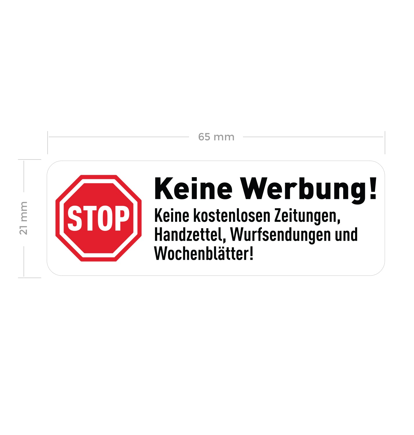 Aufkleber "Keine Werbung" 10x Stück