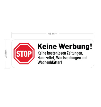 Aufkleber "Keine Werbung" 10x Stück