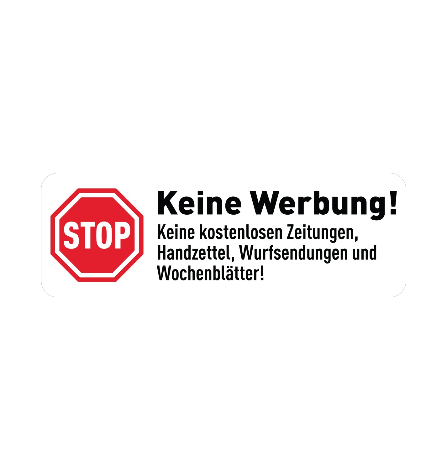 Aufkleber "Keine Werbung" 10x Stück