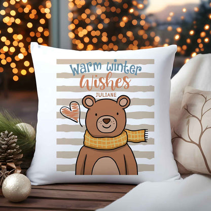 Kissen mit Weihnachtsmotiv - Warm Winter Wishes - Weihnachtsdeko - Für Frauen & Männer