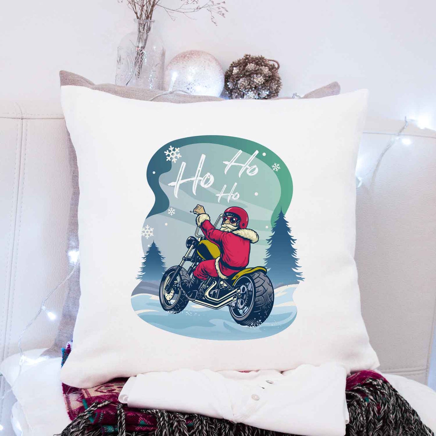Kissen mit Weihnachtsmotiv - Cool Santa  - Weihnachtsdeko - Geschenk für Frauen & Männer