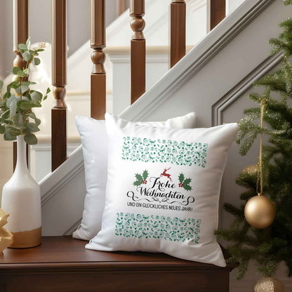 Kissen mit Weihnachtsmotiv - Frohe Weihnachten und neues Jahr - Weihnachtsdeko - Für Sie & Ihn