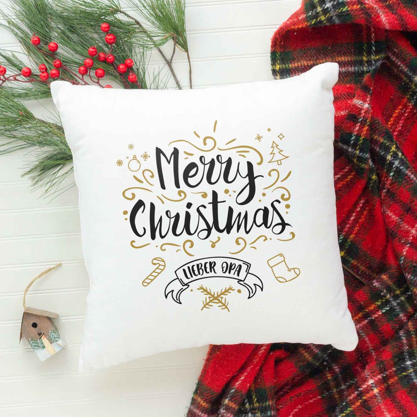 Kissen mit Weihnachtsmotiv - Merry Christmas Großeltern - Weihnachtsdeko - Für Frauen & Männer