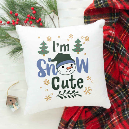 Kissen mit Weihnachtsmotiv - I'm snow cute - Weihnachtsdeko - Geschenke für Frauen & Männer