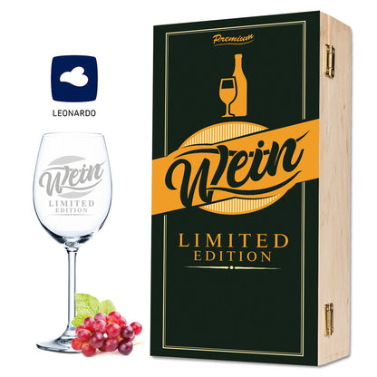 Leonardo Weinglas mit Gravur inkl. bedruckter "Limited Vino Edition" Holzkiste