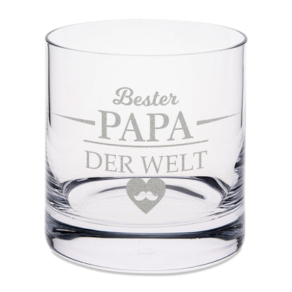 Leonardo Whiskygläser mit Gravur - "Bester Papa der Welt" im Set mit 0,5l Karaffe