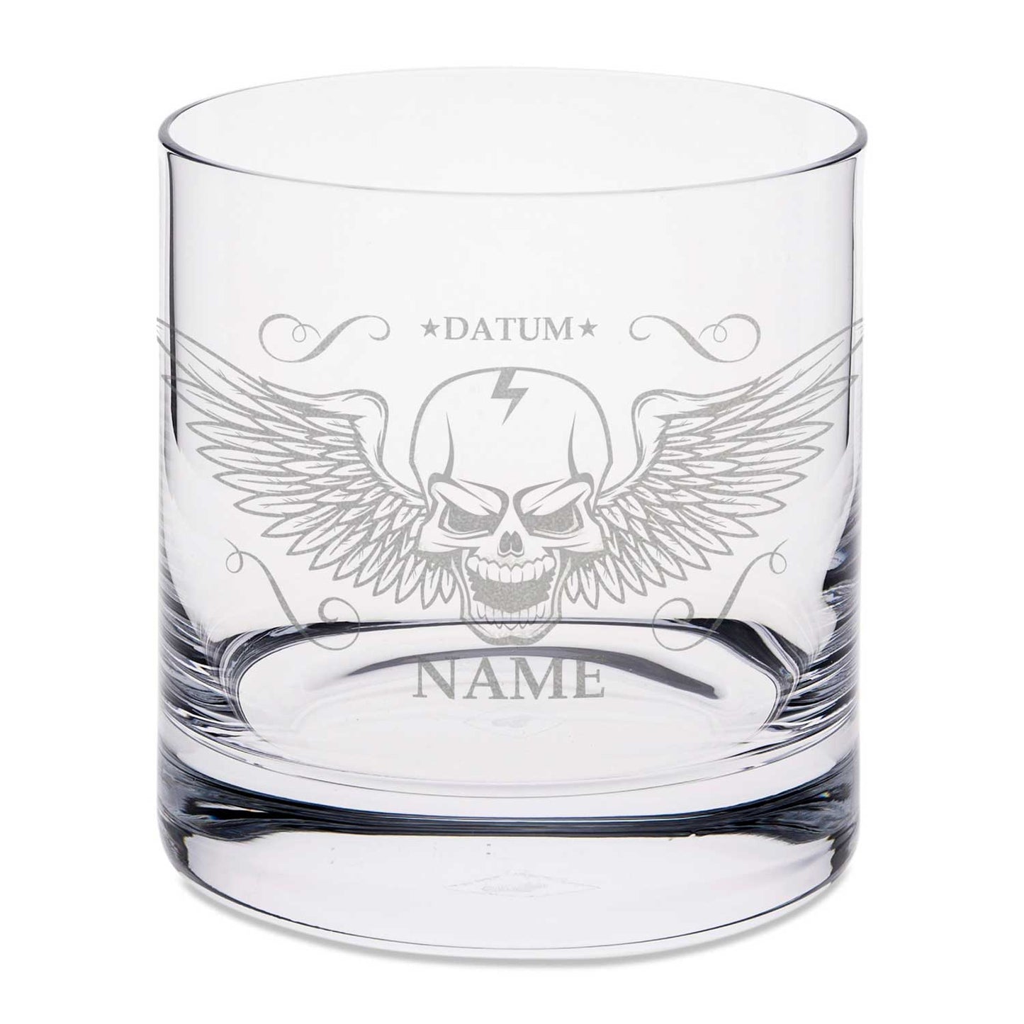 Leonardo Whiskyglas mit Gravur "Totenkopf"