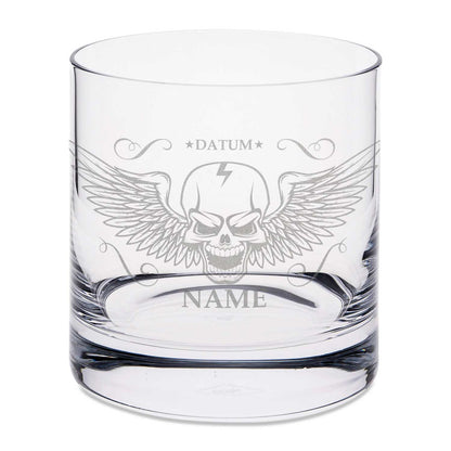 Leonardo Whiskyglas mit Gravur "Totenkopf"
