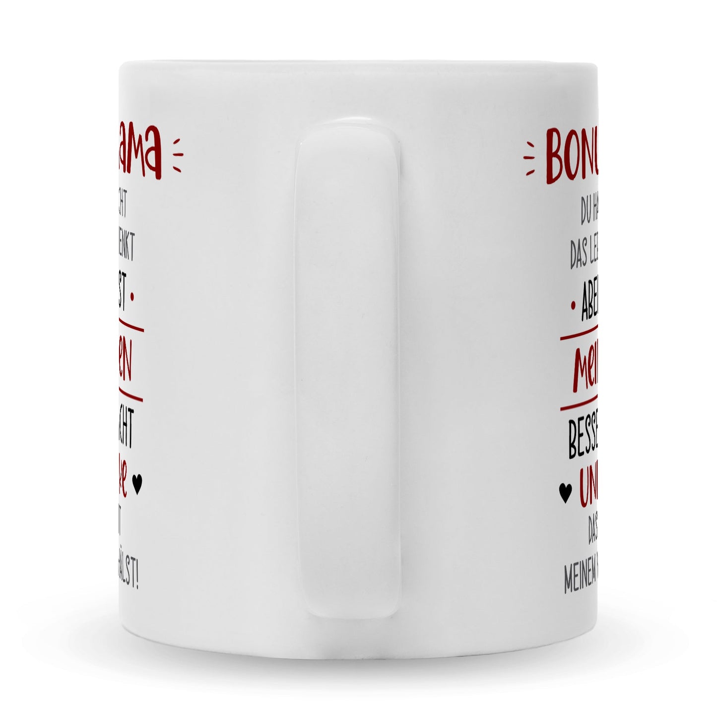 Bedruckte Tasse mit Spruch Bonus Eltern