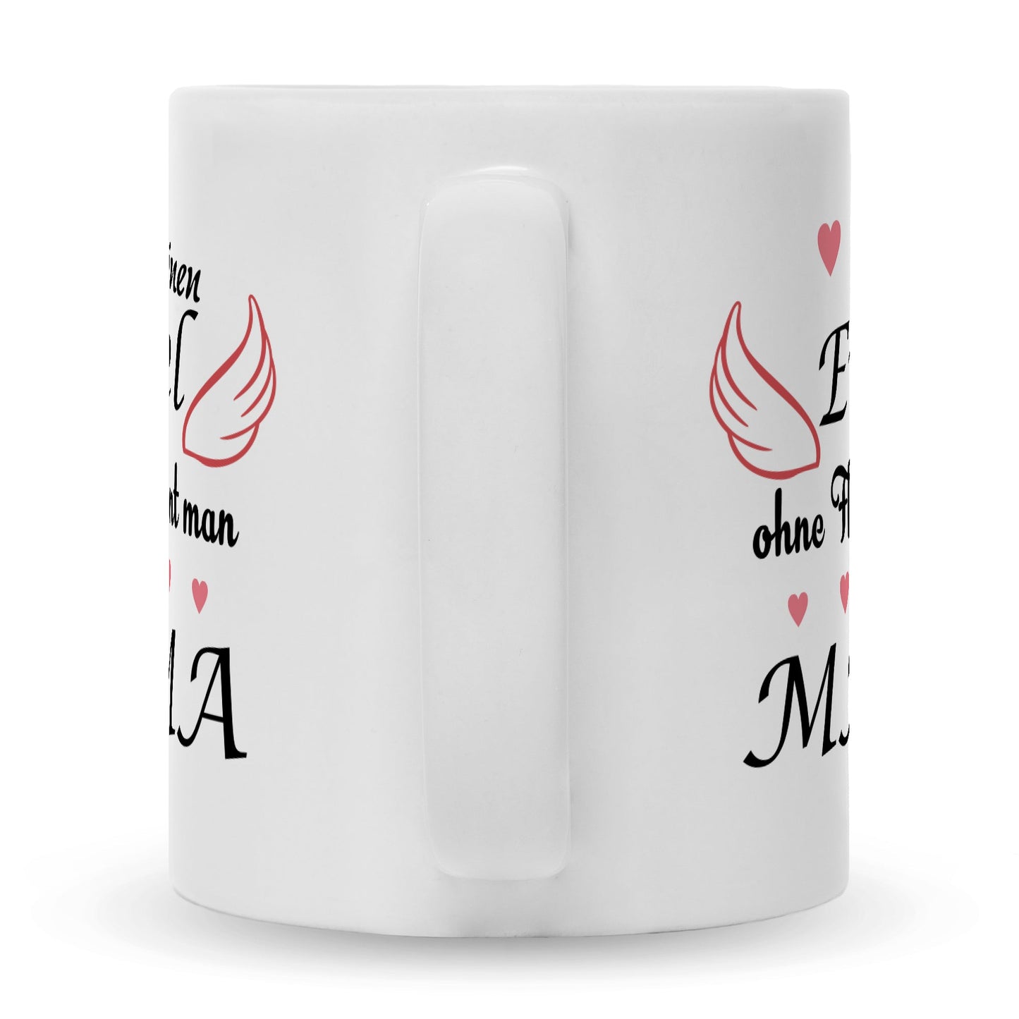 Bedruckte Tasse mit Spruch Engel ohne Flügel