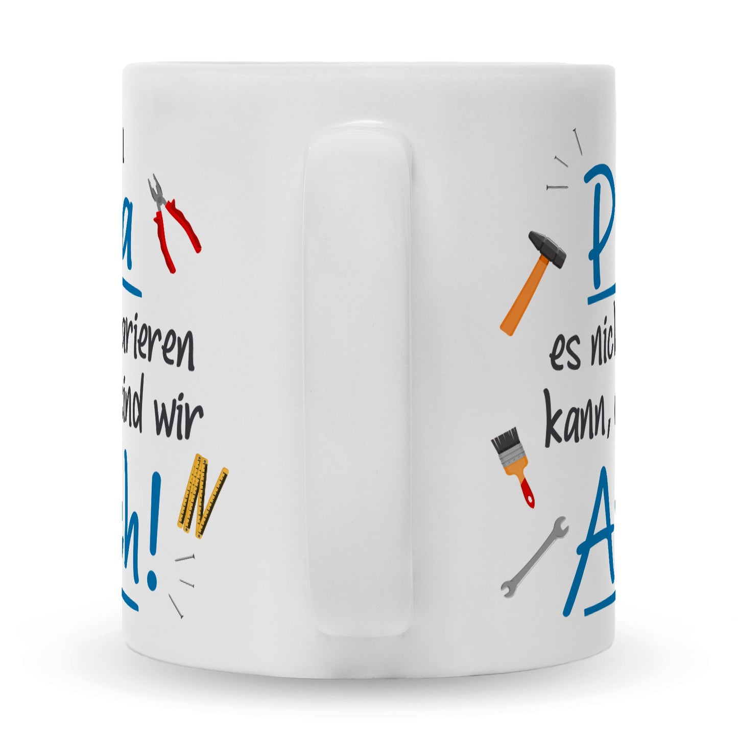 Bedruckte Tasse mit Spruch Wenn Papa es nicht reparieren kann