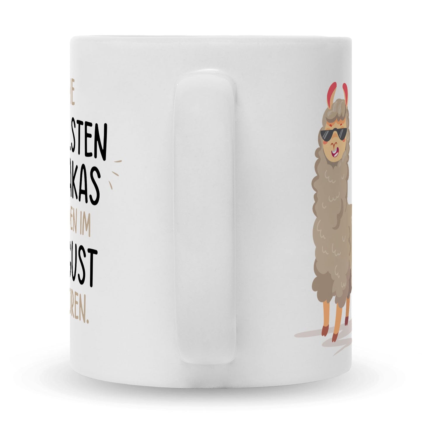 Bedruckte Tasse mit Spruch Die coolsten Alpakas