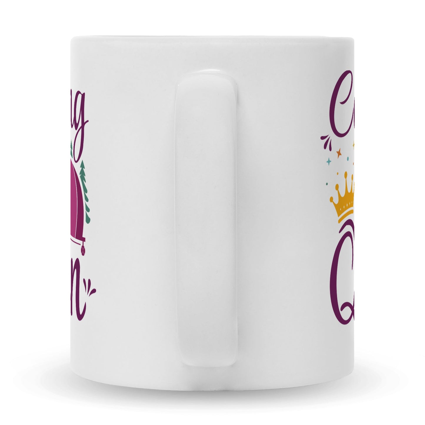 Bedruckte Tasse mit Spruch Camping Queen
