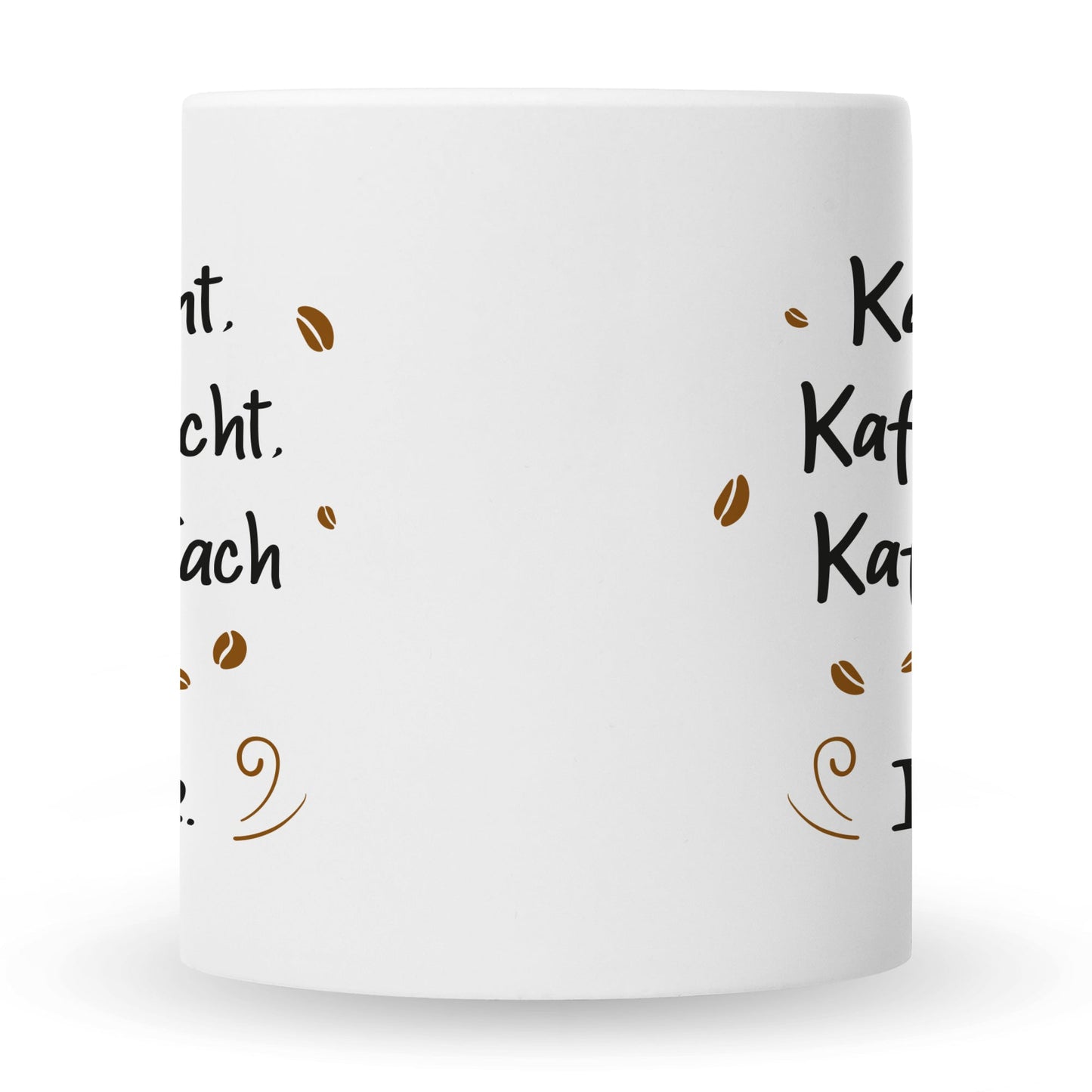 Bedruckte Tasse mit Spruch Kaffee redet nicht