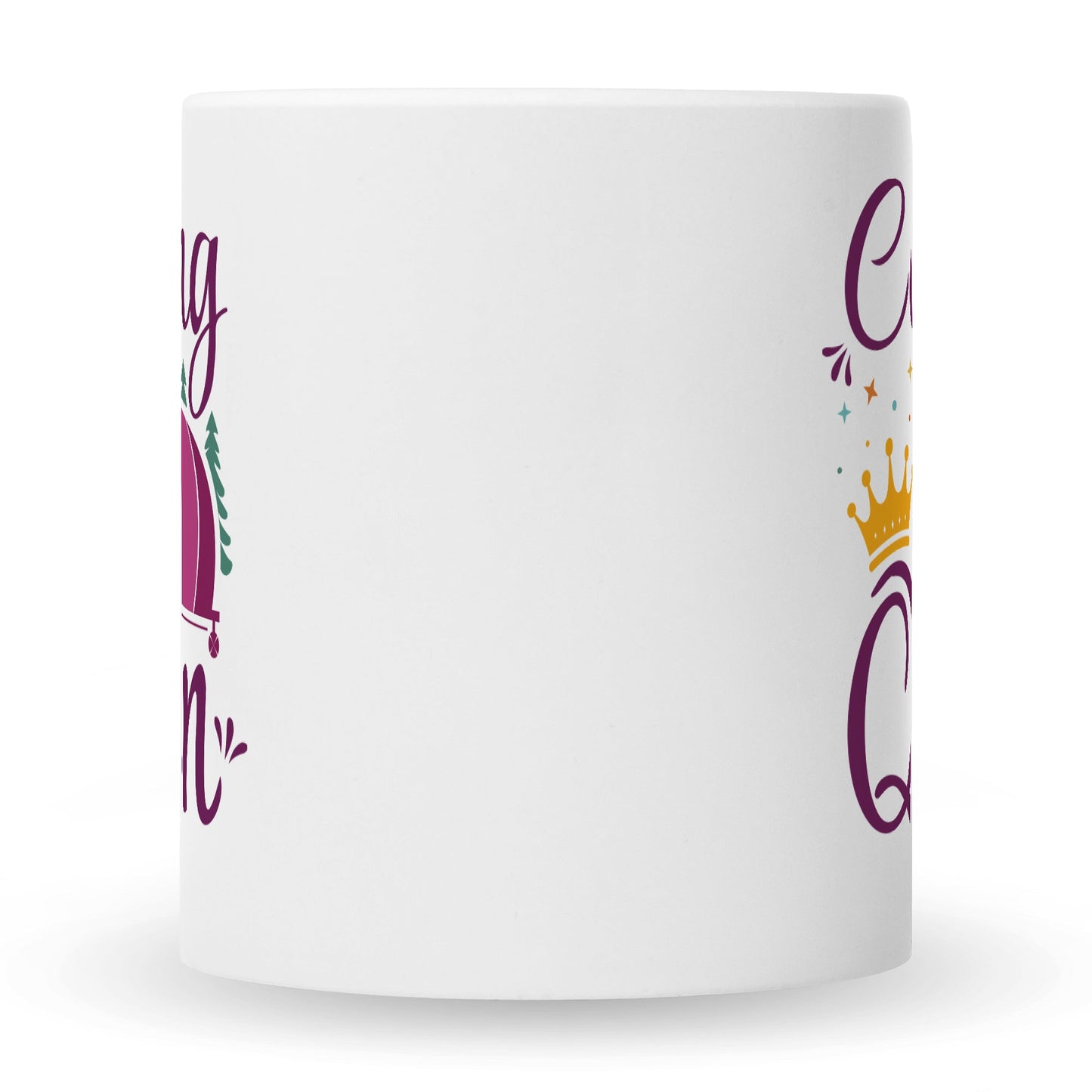 Bedruckte Tasse mit Spruch Camping Queen