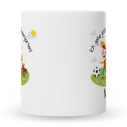Bedruckte Tasse mit Motiv Ich gehe jetzt in den Kindergarten für Jungen & Mädchen