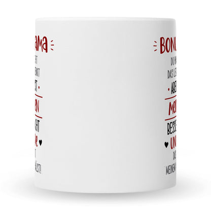 Bedruckte Tasse mit Spruch Bonus Eltern