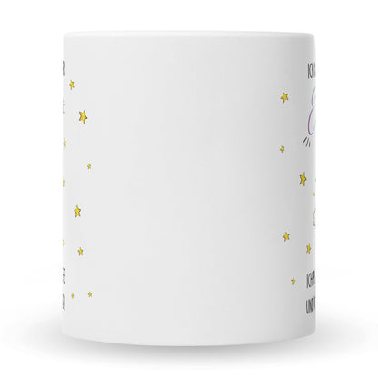 Bedruckte Tasse mit Spruch Königin der Einhörner