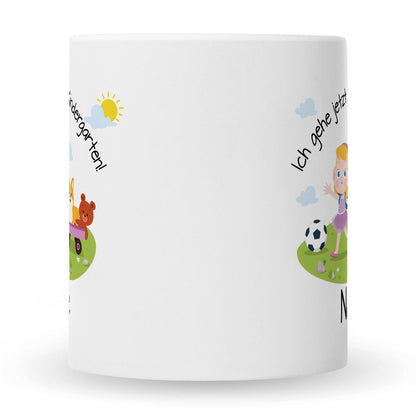 Bedruckte Tasse mit Motiv Ich gehe jetzt in den Kindergarten für Jungen & Mädchen
