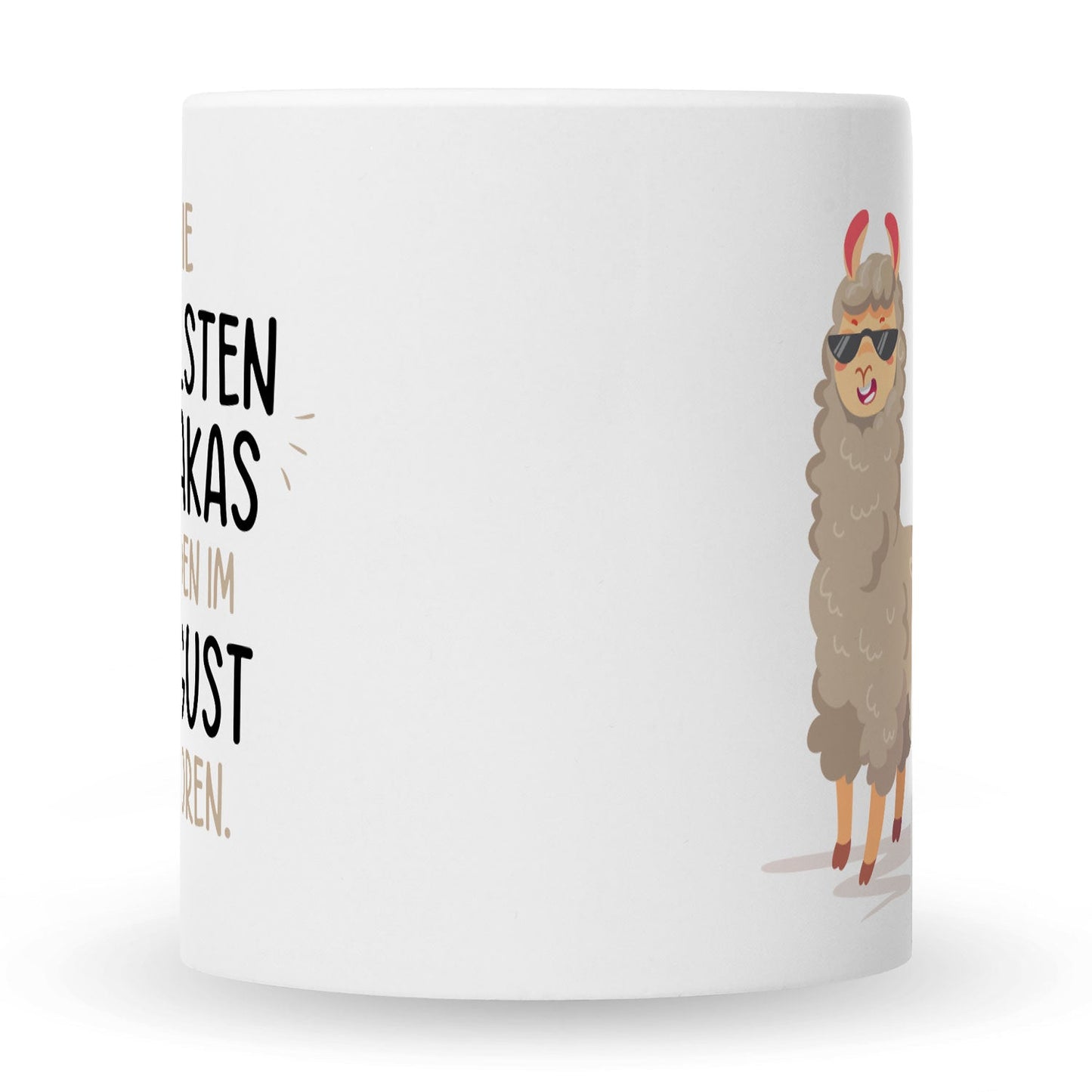 Bedruckte Tasse mit Spruch Die coolsten Alpakas