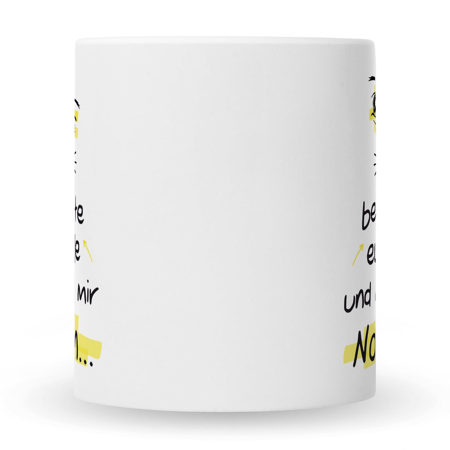 Bedruckte Tasse mit Spruch Ich beobachte euch alle