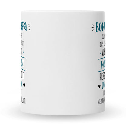 Bedruckte Tasse mit Spruch Bonus Eltern