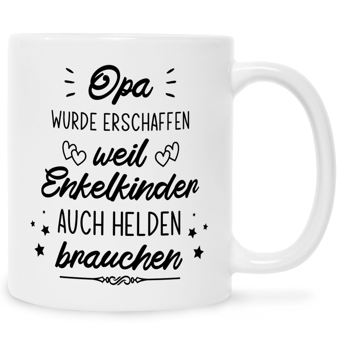 Bedruckte Tasse mit Spruch Heldenhafte Großeltern