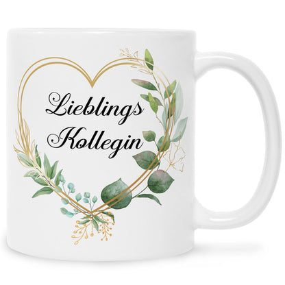 Bedruckte Tasse mit Spruch Lieblingskollegin