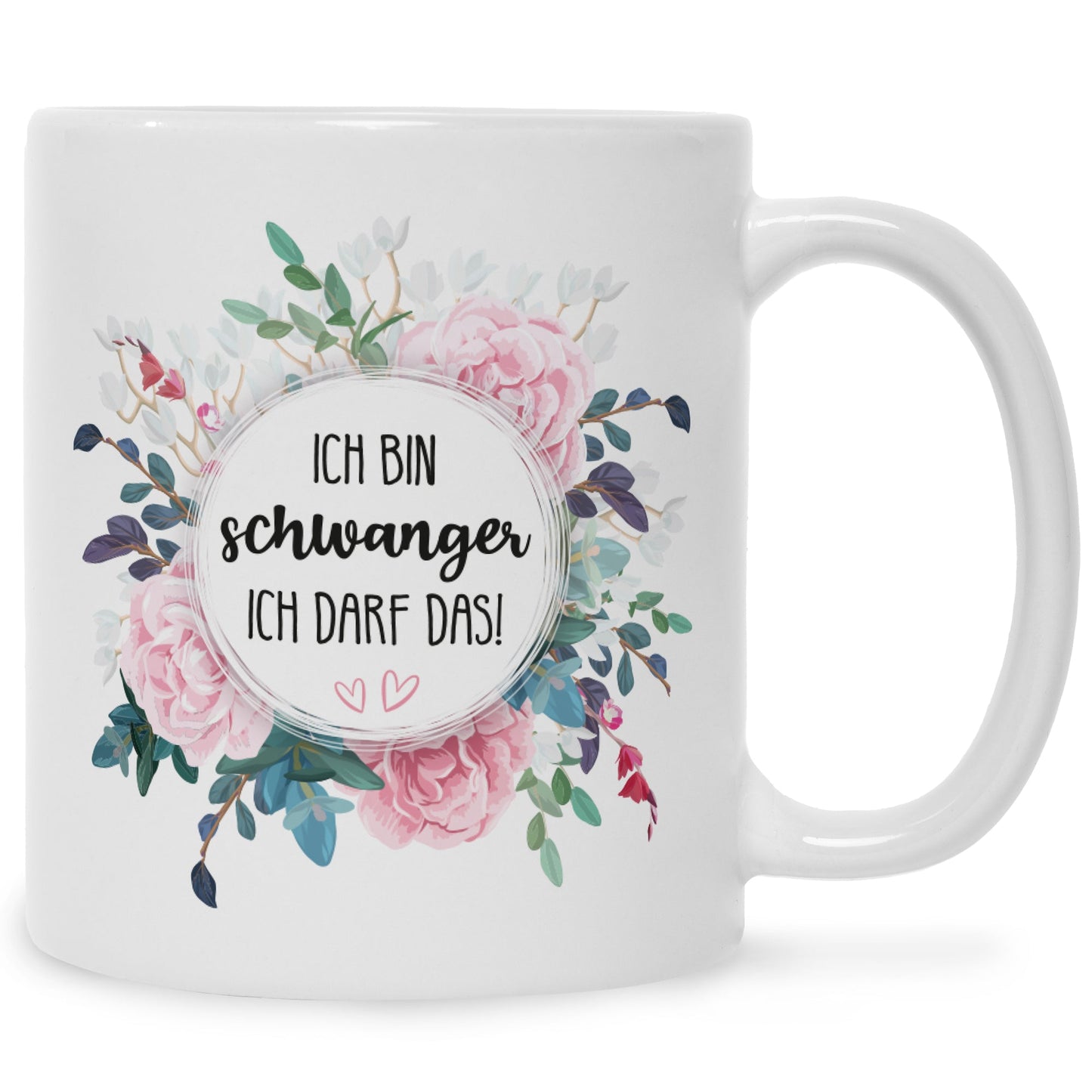 Bedruckte Tasse mit Spruch Ich bin Schwanger ich darf das