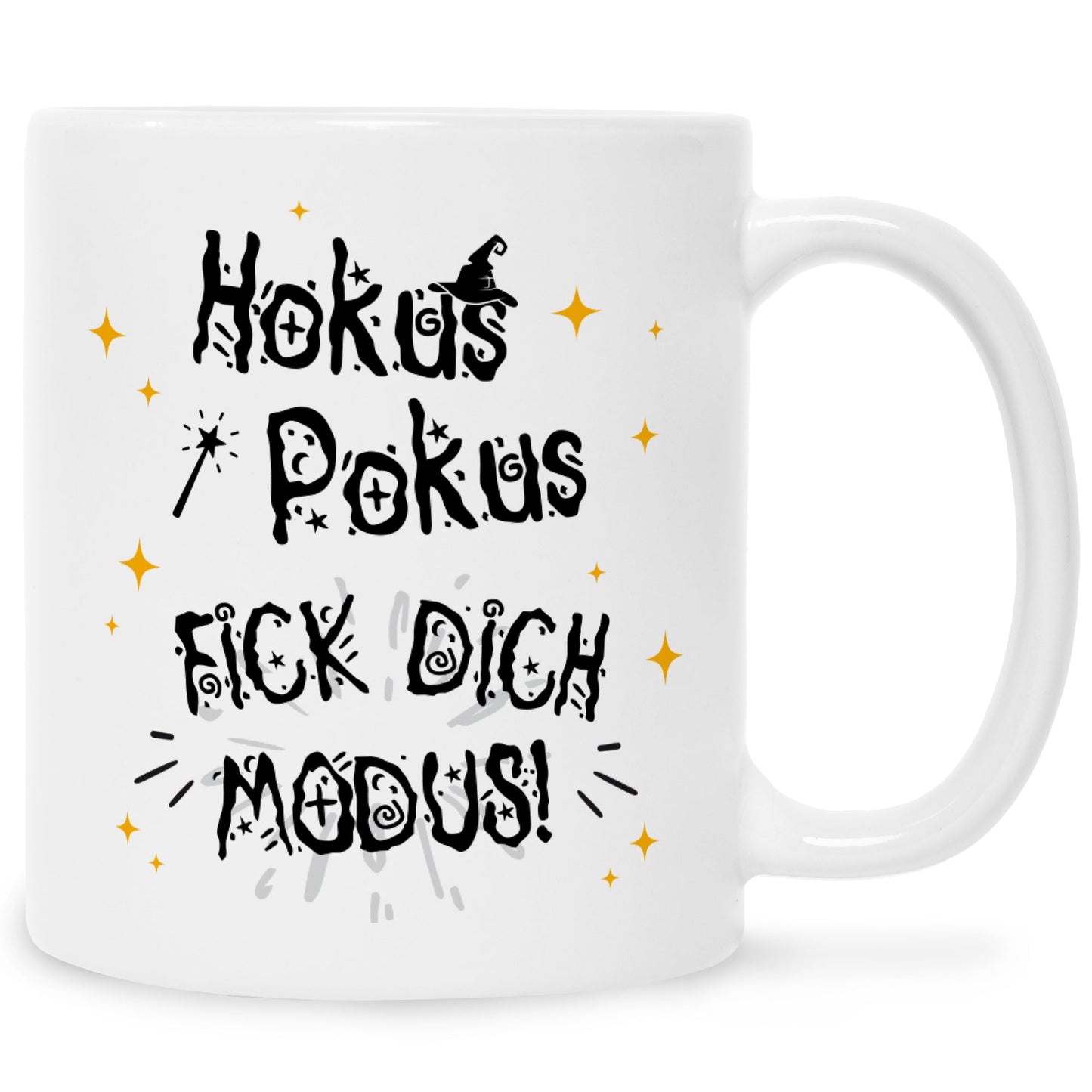 Bedruckte Tasse mit Spruch Hokus Pokus