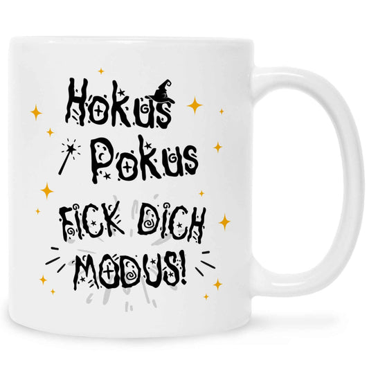 Bedruckte Tasse mit Spruch Hokus Pokus
