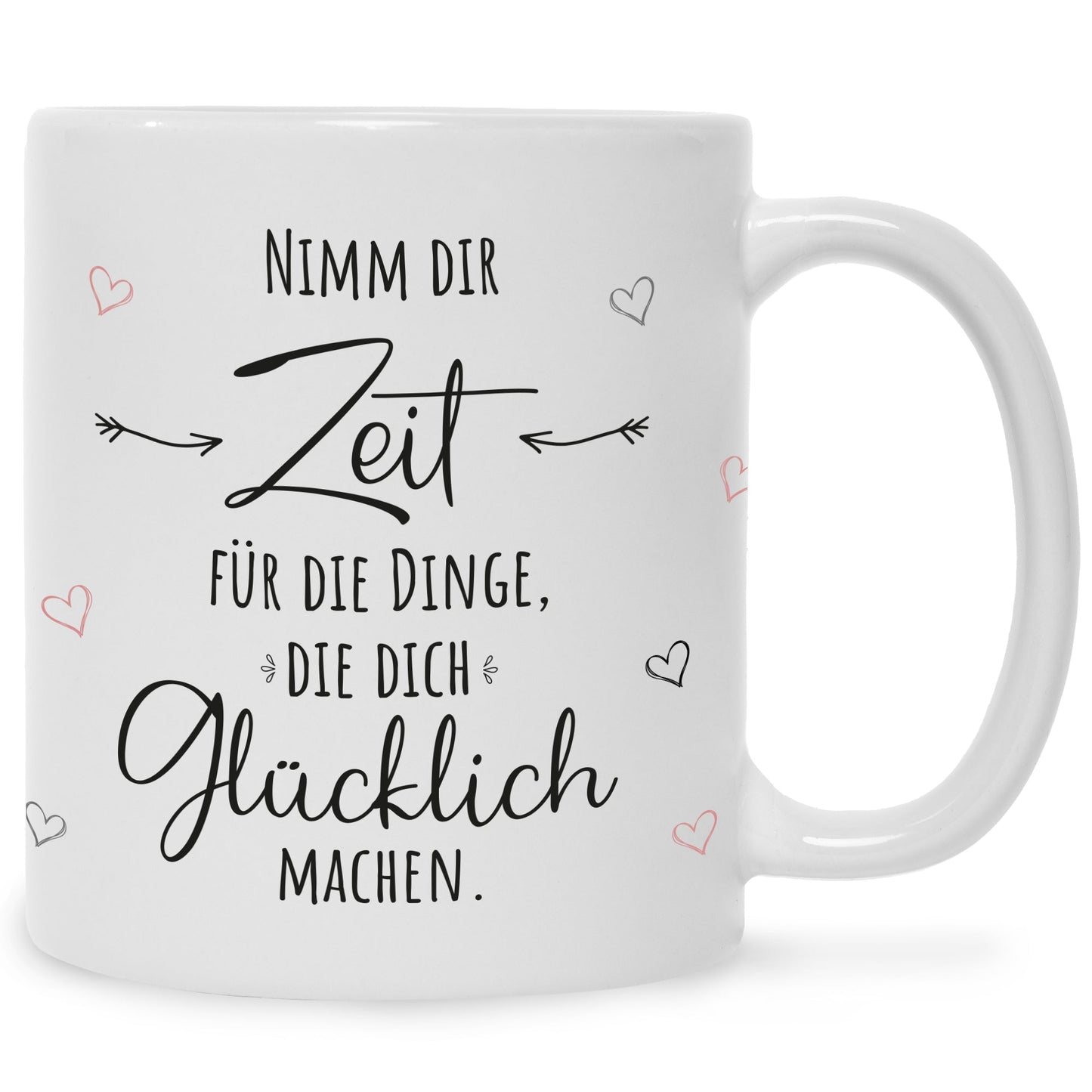 Bedruckte Tasse mit Spruch Nimm dir Zeit