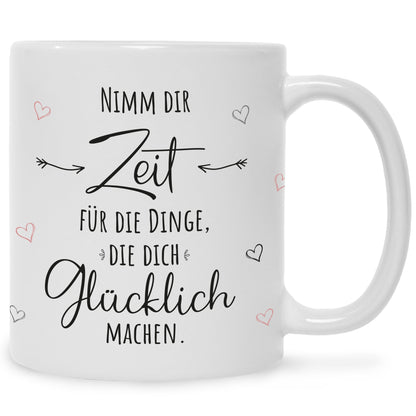 Bedruckte Tasse mit Spruch Nimm dir Zeit