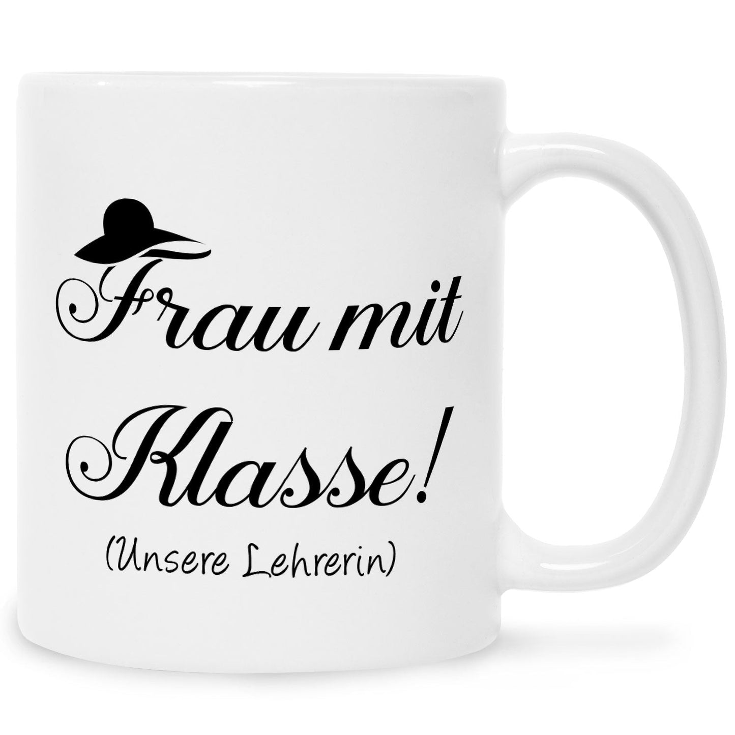 Bedruckte Tasse mit Spruch Frau mit Klasse
