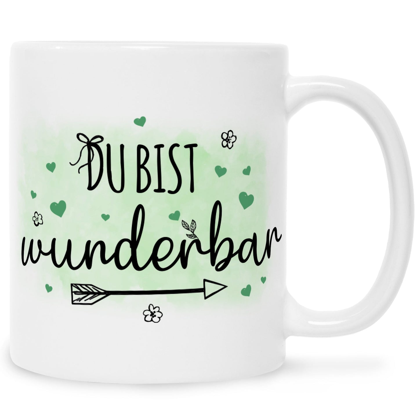 Bedruckte Tasse mit Spruch Du bist wunderbar