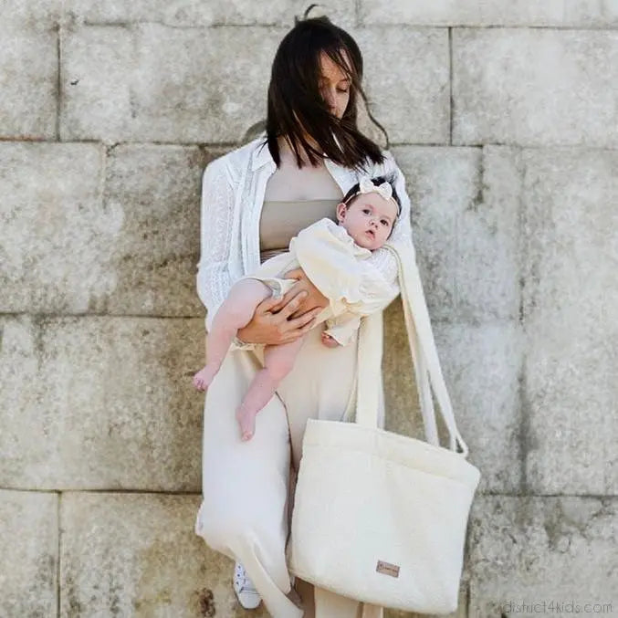 Wickeltasche Bouclé – für Kinderwagen