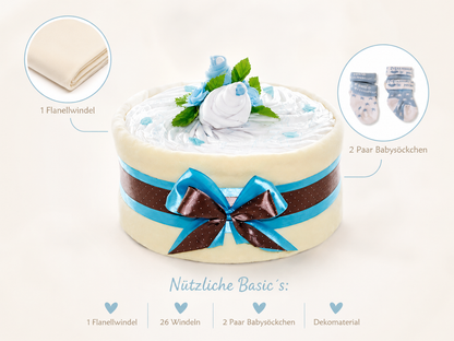 Windeltorte CAKEBOX Blau