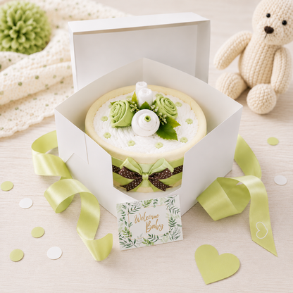 Neutrale Windeltorte CAKEBOX Grün
