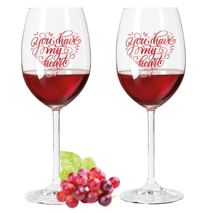 Leonardo Puccini Weingläser mit UV-Druck "You have my Heart" im Set