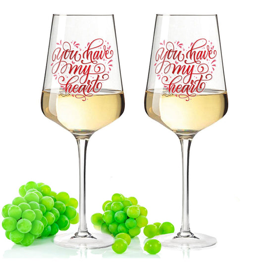 Leonardo Puccini Weingläser mit UV-Druck "You have my Heart" im Set