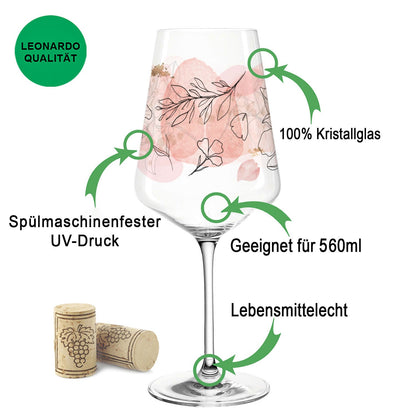 Leonardo Puccini Weinglas mit UV-Druck im Sommerblüten Design im Set